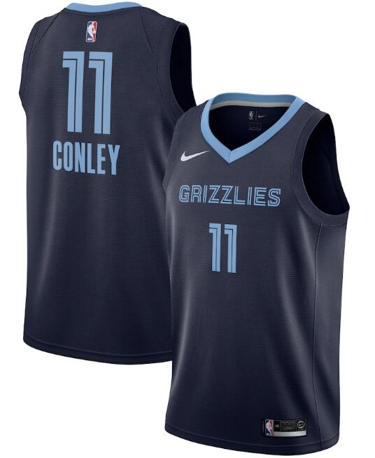 Men's Memphis Grizzlies #11 Mike Conley Navy Icon Edition Stitched Swingman Jersey