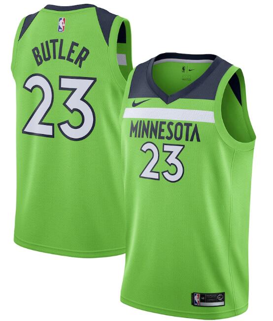 Men's Minnesota Timberwolves #23 Jimmy Butler Green Statement Edition Stitched Jersey