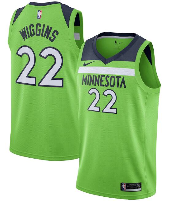 Men's Minnesota Timberwolves #22 Andrew Wiggins Green Statement Edition Stitched Jersey