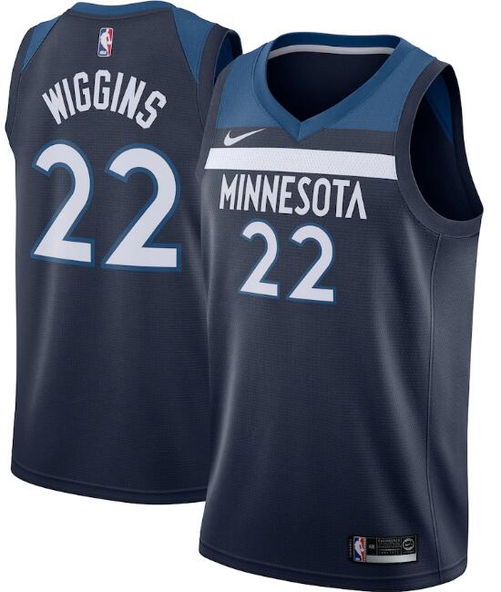 Men's Minnesota Timberwolves #22 Andrew Wiggins Navy Icon Edition Stitched Jersey