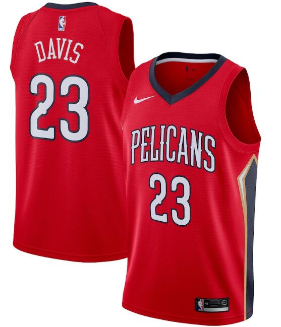 Men's New Orleans Pelicans #23 Anthony Davis Red Statement Edition Stitched Jersey