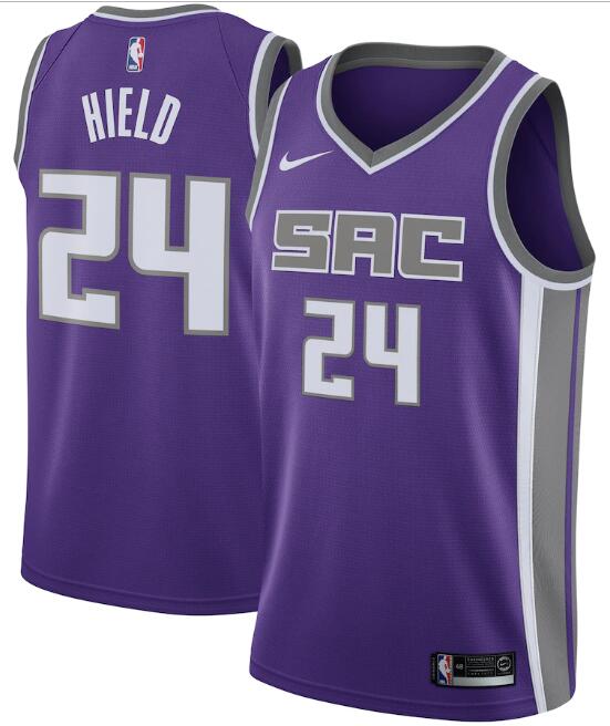 Men's Sacramento Kings #24 Buddy Hield Purple Icon Editon Stitched Jersey