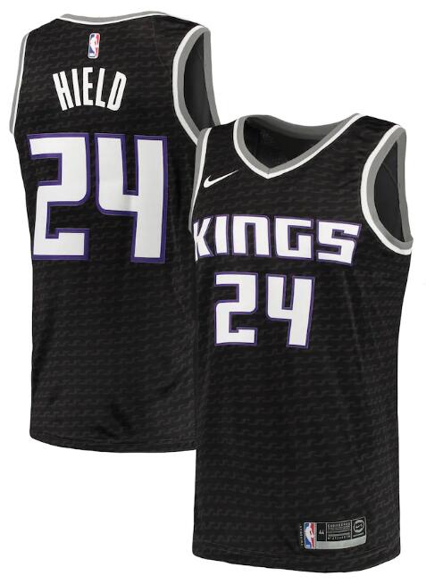 Men's Sacramento Kings #24 Buddy Hield Black Statement Editon Stitched Jersey