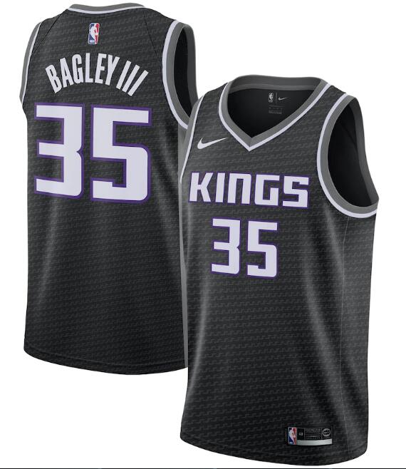 Men's Sacramento Kings #35 Marvin Bagley III Black Statement Editon Stitched Jersey