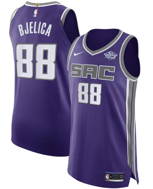 Men's Sacramento Kings #88 Nemanja Bjelica Purple Icon Editon Stitched Jersey