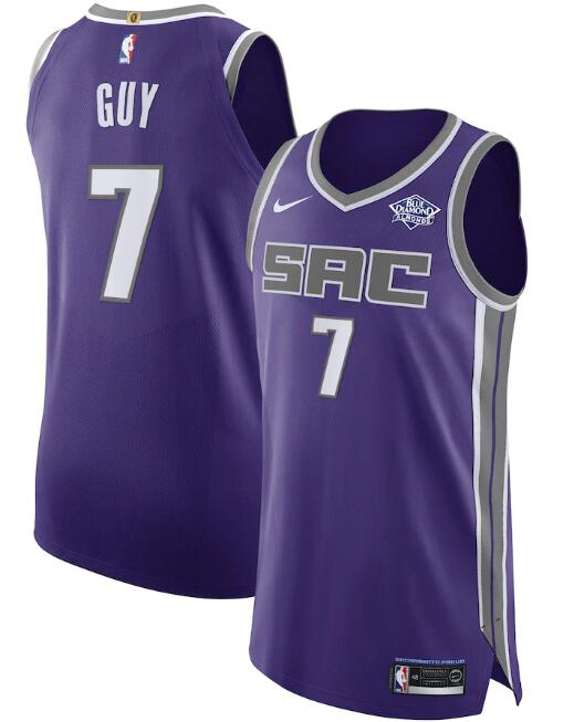 Men's Sacramento Kings #7 Kyle Guy Purple Icon Edition Stitched Jersey