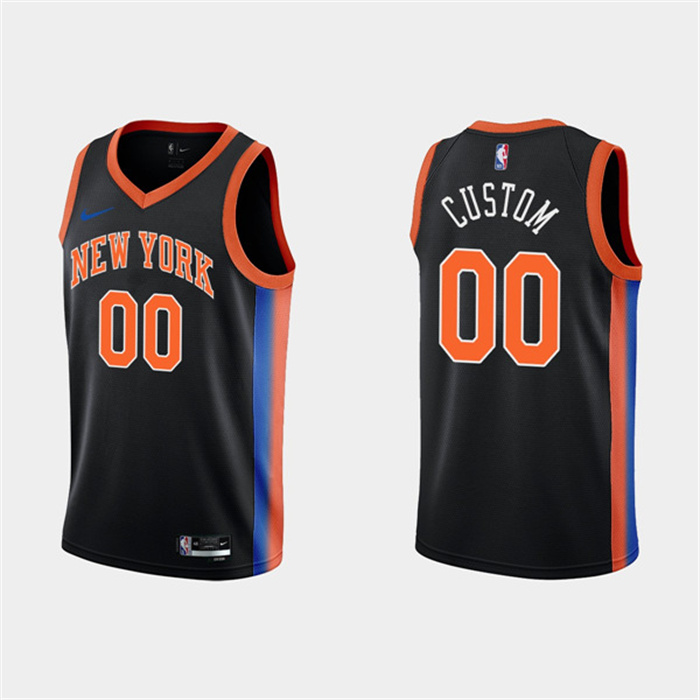 Men's New York Knicks Active Player 2022/23 Black City Edition Custom Stitched NBA Jersey
