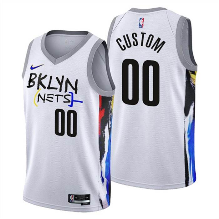 Youth Brooklyn Nets Active Player Custom 2022/23 White City Edition Stitched Jersey