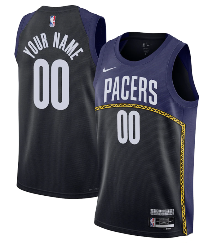 Men's Indiana Pacers Active Player Custom Navy/Black 2022/23 City Edition Stitched NBA Jersey