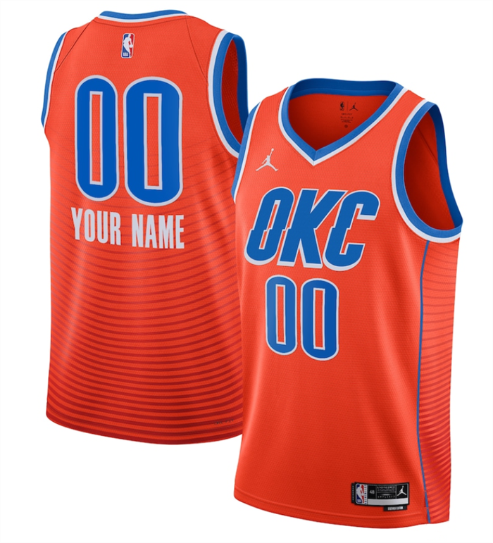 Youth Oklahoma City Thunder Active Player Custom Orange Statement Edition Stitched Basketball Jersey