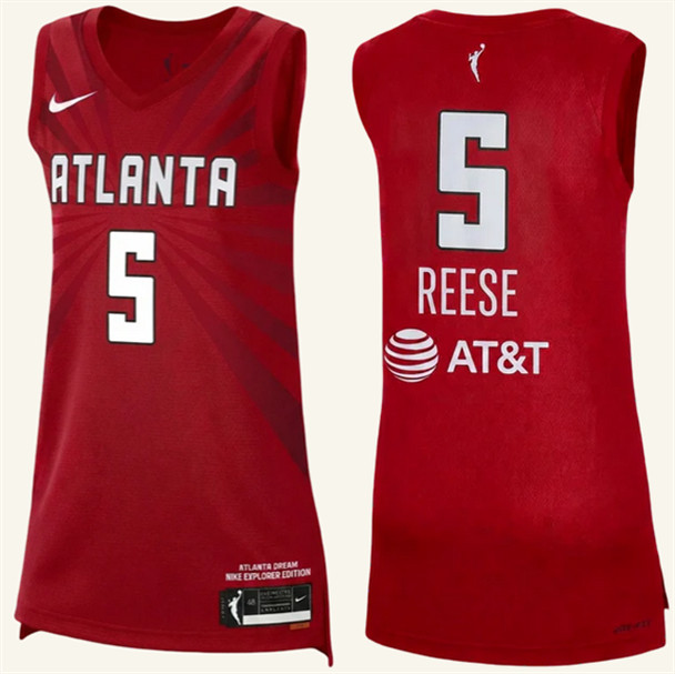 Men's Atlanta Dream #5 Angel Reese Red Stitched Basketball Jersey