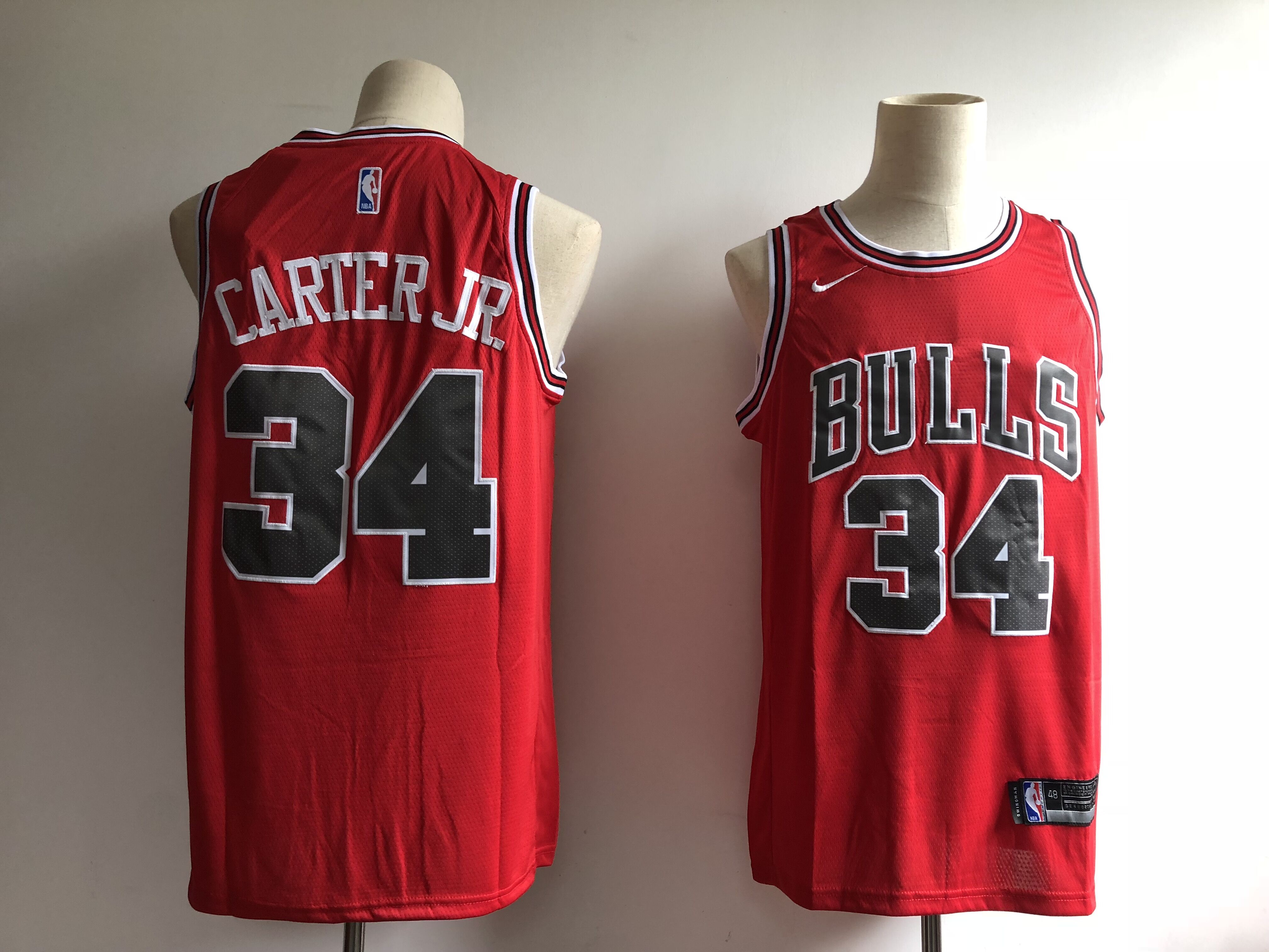Men's Chicago Bulls #34 Wendell Carter Jr. Red Swingman Stitched NBA Jersey