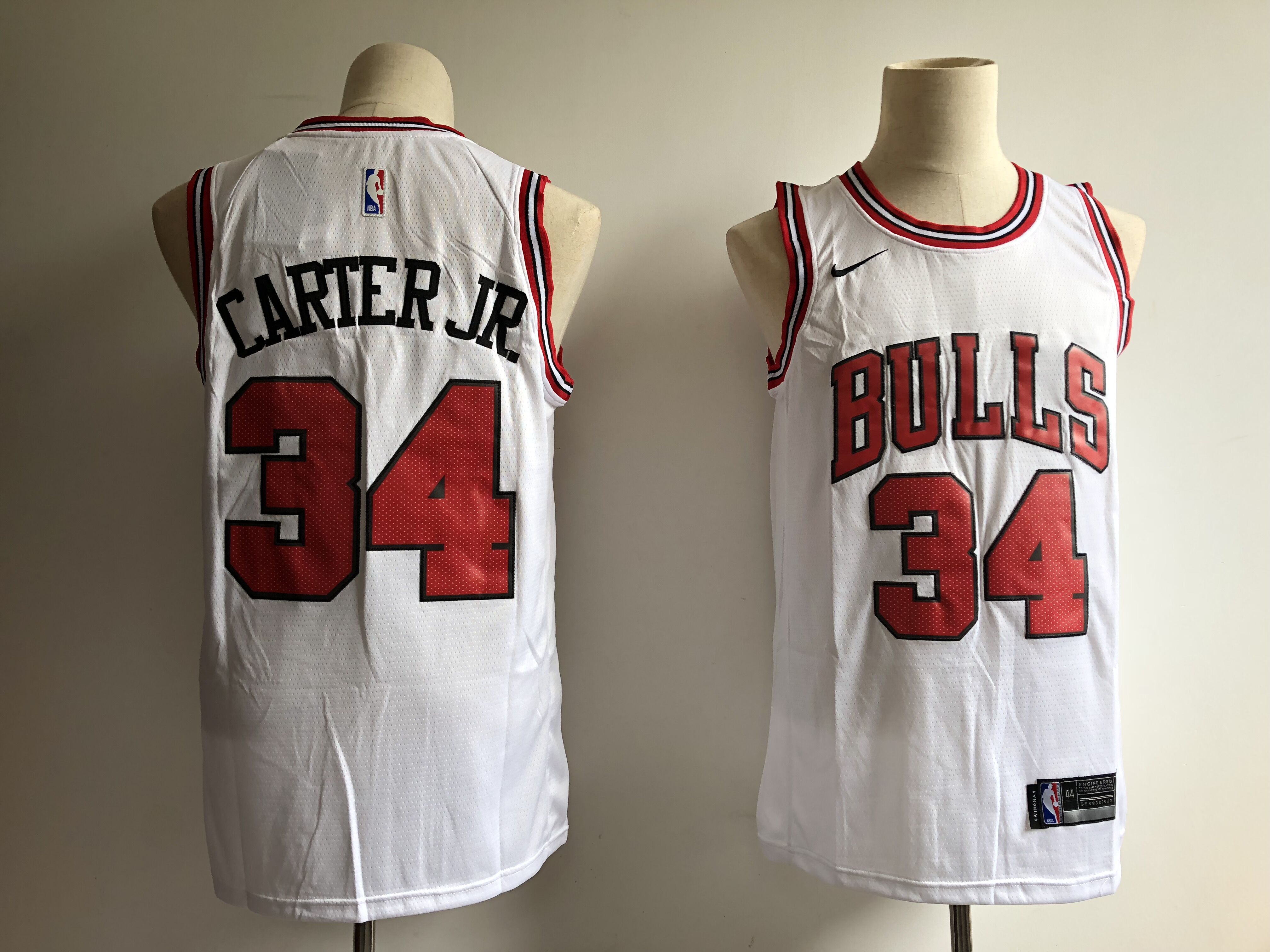 Men's Chicago Bulls #34 Wendell Carter Jr. White Swingman Stitched NBA Jersey