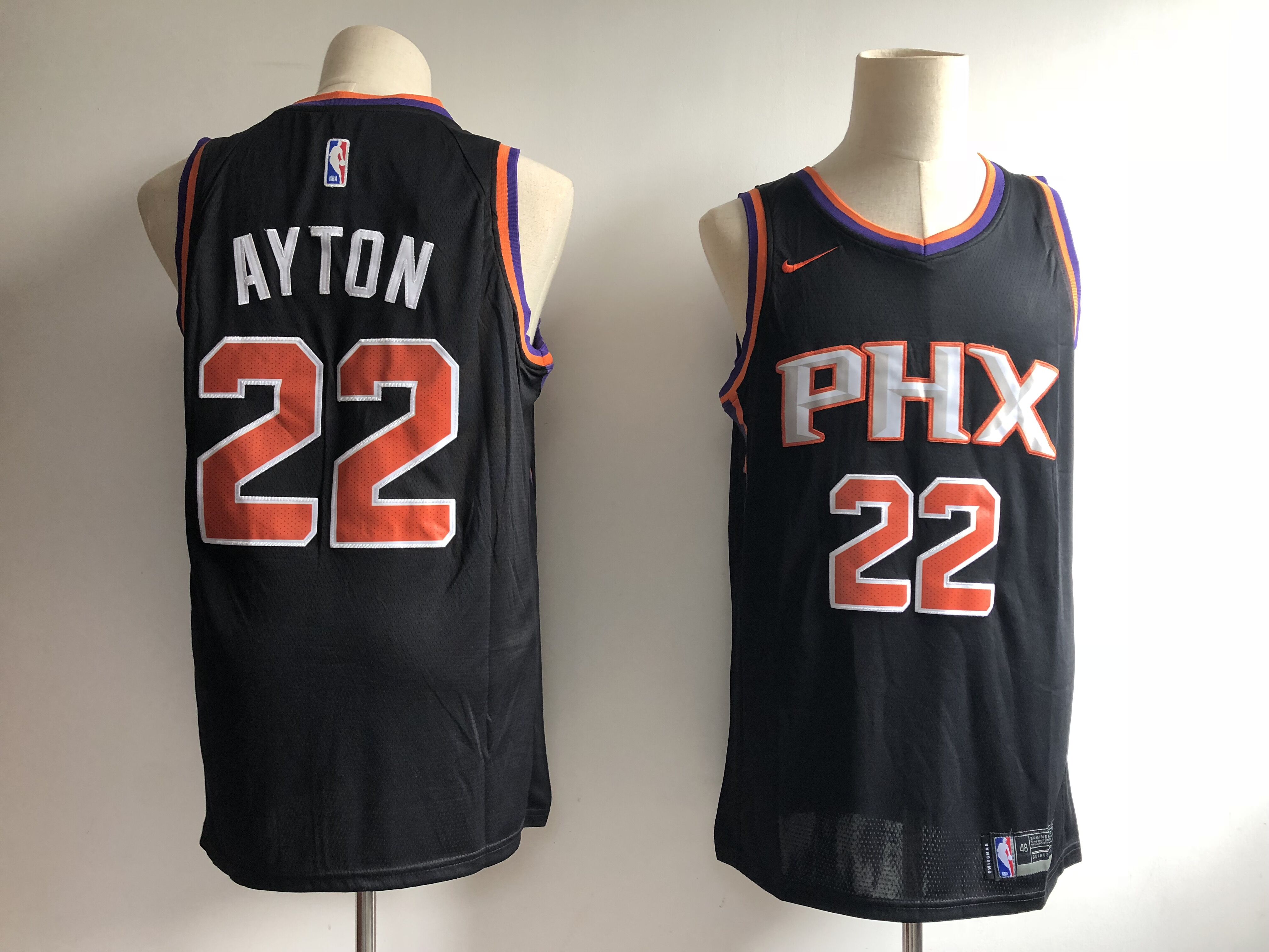 Men's Phoenix Suns #22 Deandre Ayton Black Swingman Stitched NBA Jersey