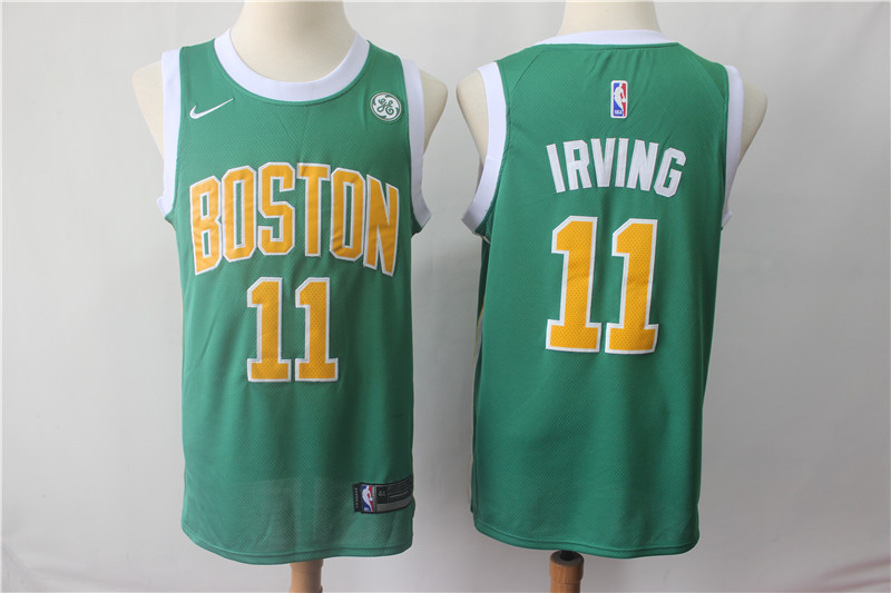 Men's Boston Celtics #11 Kyrie Irving Green 2018/19 Earned Edition Swingman Stitched NBA Jersey
