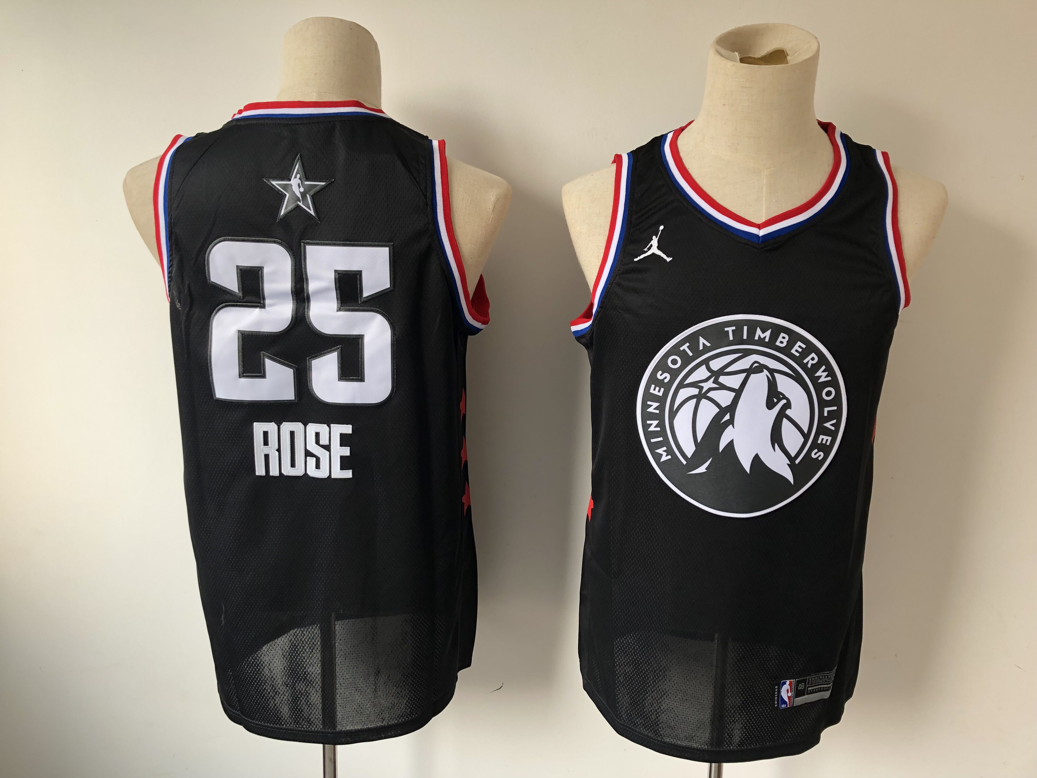 Men's Minnesota Timberwolves #25 Derrick Rose Black 2019 NBA All Star Stitched NBA Jersey