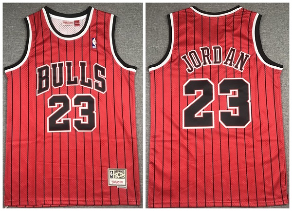 Men's Chicago Bulls #23 Michael Jordan Red Throwback Stitched Jersey