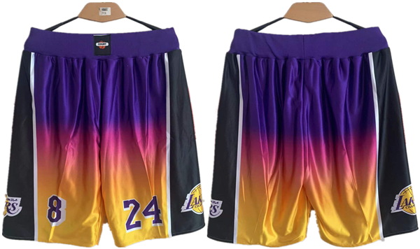 Men's Los Angeles Lakers Purple/Yellow Shorts (Run Small)