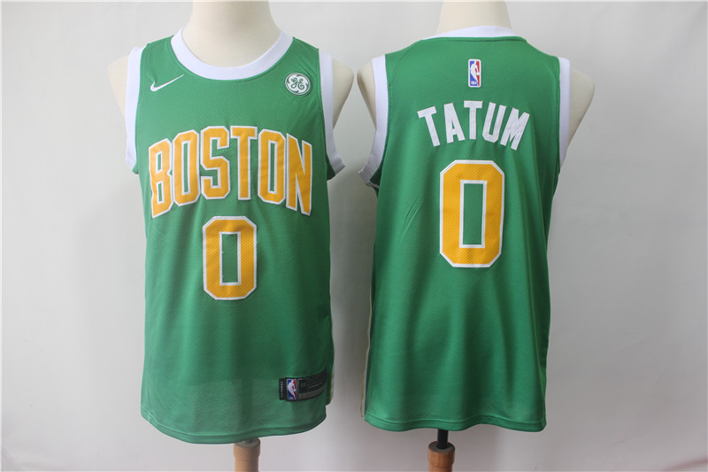 Men's Boston Celtics #0 Jayson Tatum Green 2018/19 Earned Edition Swingman Stitched NBA Jersey