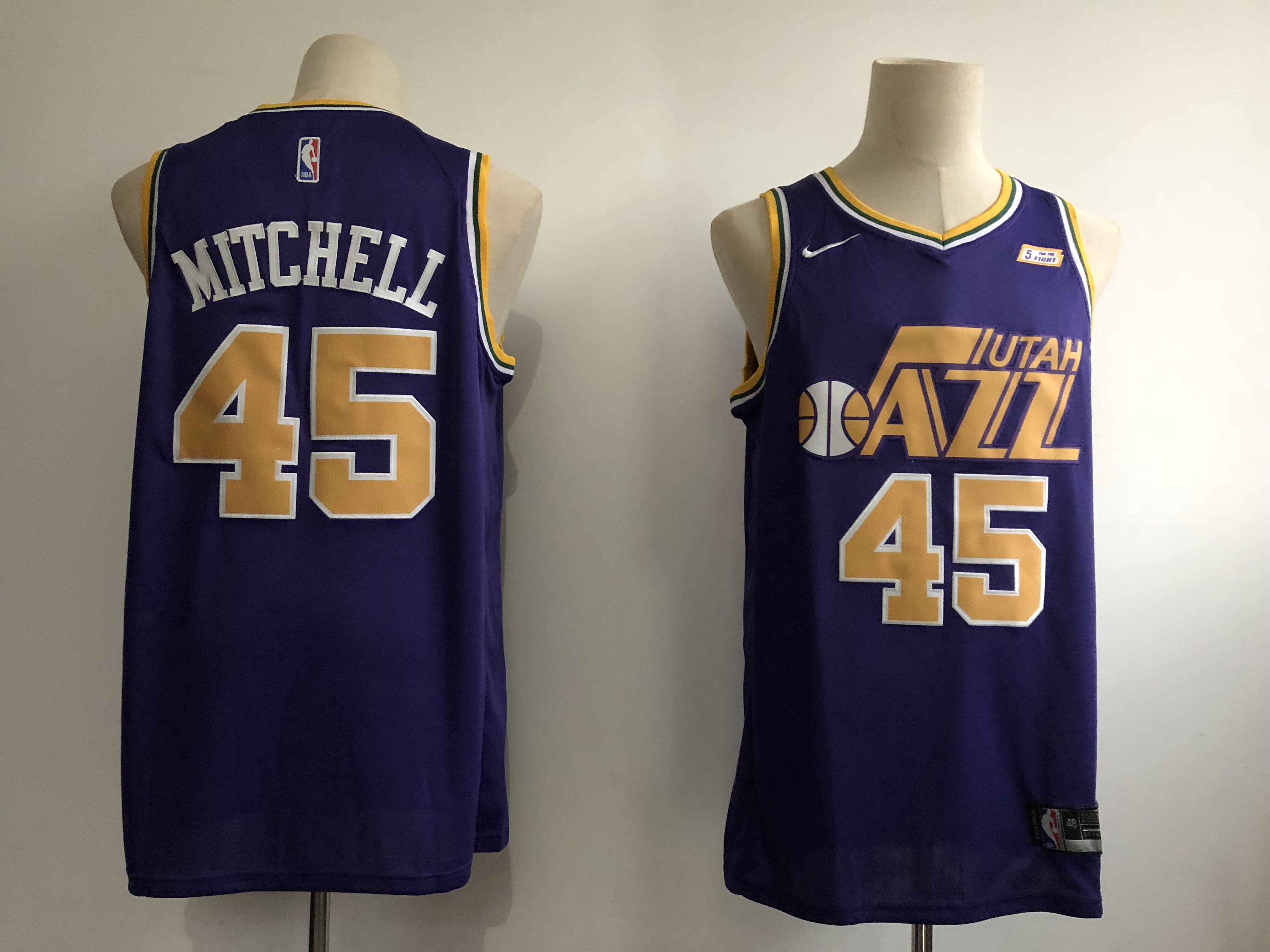 Men's Utah Jazz #45 Donovan Mitchell Purple Swingman Stitched NBA Jersey