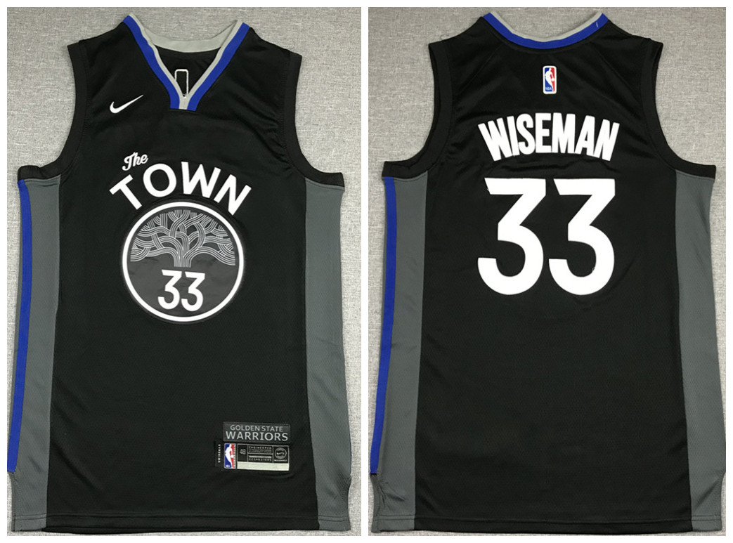 Men's Golden State Warriors #33 James Wiseman Black 2019 City Edition Stitched NBA Jersey