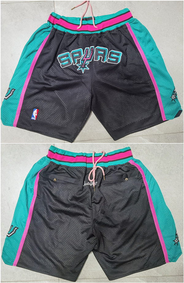 Men's San Antonio Spurs Black/Teal Shorts (Run Small)