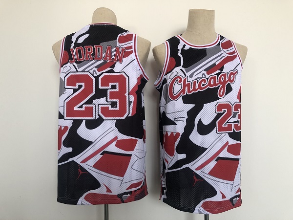 Men's Chicago Bulls #23 Michael Jordan Black/Red/White Throwback Stitched Jersey