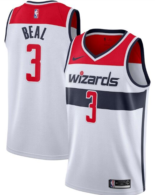 Men's Washington Wizards #3 Bradley Beal White Association Edition Stitched Jersey