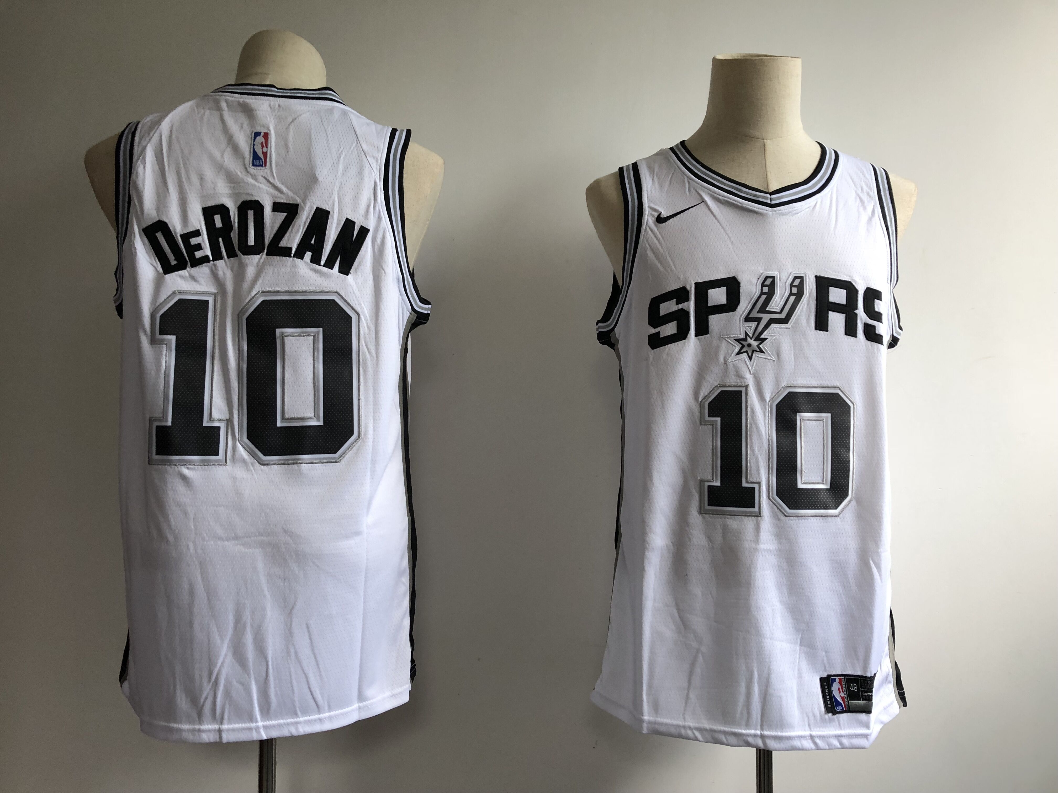 Men's San Antonio Spurs #10 DeMar DeRozan White Swingman Stitched NBA Jersey