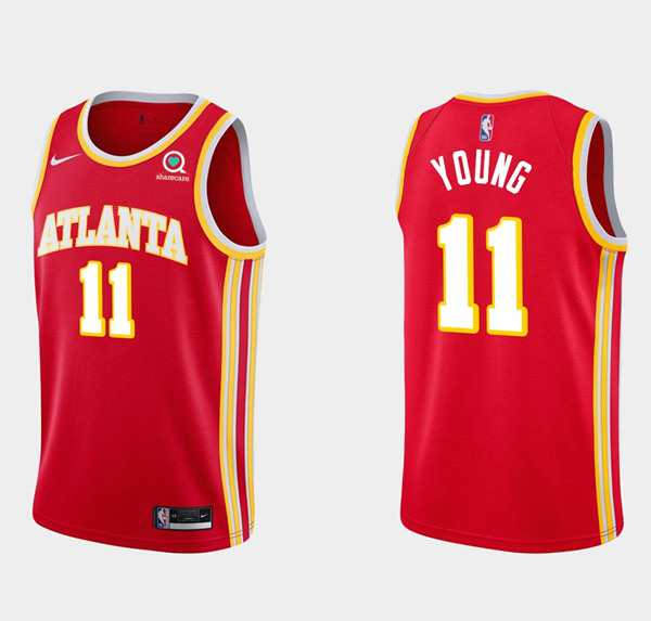 Men's Atlanta Hawks #11 Trae Young Red Stitched Jersey