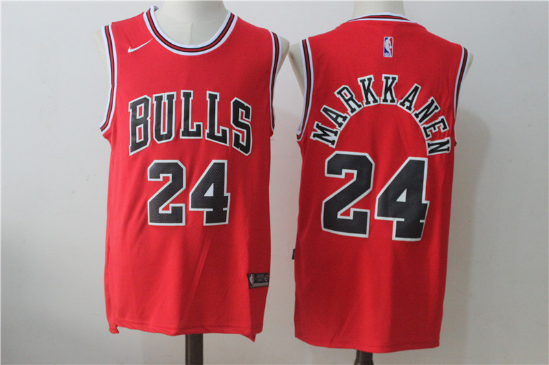 Men's Nike Chicago Bulls #24 Lauri Markkanen Red Stitched NBA Jersey
