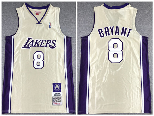 Men's Los Angeles Lakers #8 Kobe Bryant Gold Stitched Jersey