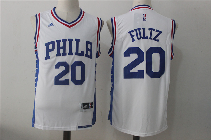 Men's Philadelphia 76ers #20 Fultz White Stitched NBA Jersey