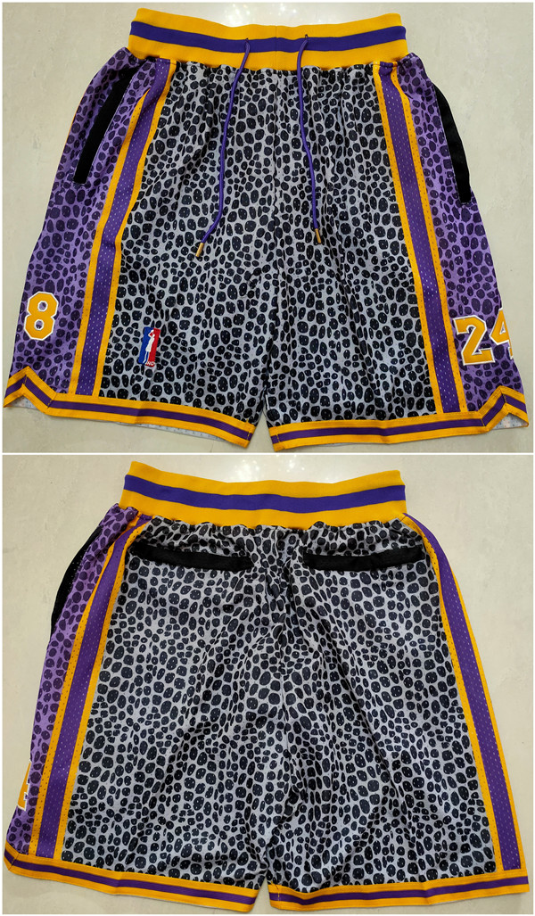 Men's Los Angeles Lakers Black Serpentine Shorts (Run Small)