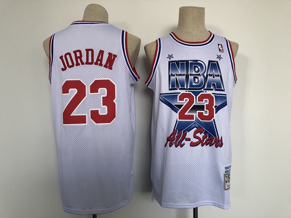 Men's Chicago Bulls #23 Michael Jordan White All-star Throwback Stitched Jersey