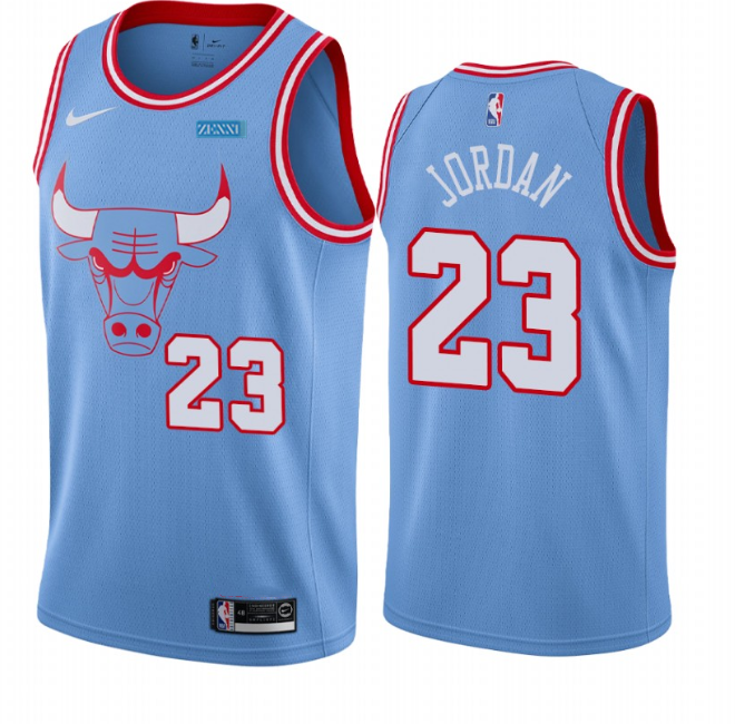 Men's Chicago Bulls #23 Michael Jordan Light Blue Stitched Basketball Jersey