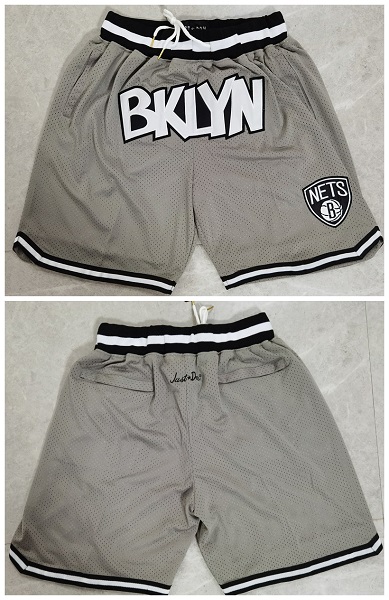 Men's Brooklyn Nets Gray Shorts (Run Small)