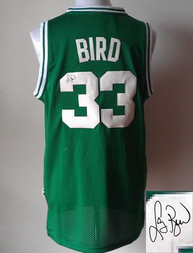 Revolution 30 Autographed Celtics #33 Larry Bird Green Stitched NBA Jersey