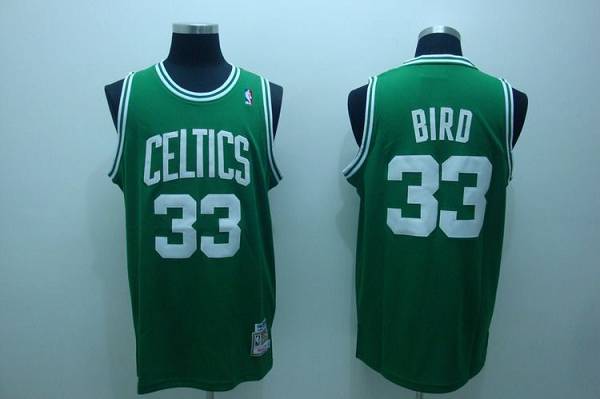 Mitchell and Ness Celtics #33 Larry Bird Stitched Green Throwback NBA Jersey
