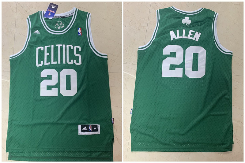 Men's Boston Celtics #20 Ray Allen Green Throwback Stitched Jersey