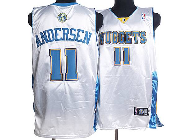 Nuggets #11 Chris Andersen Stitched White NBA Jersey