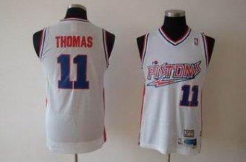 Pistons #11 Isiah Thomas White Swingman Throwback Stitched NBA Jersey