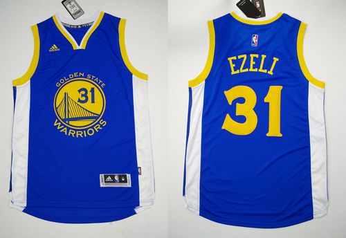 Revolution 30 Warriors #31 Festus Ezeli Blue Stitched NBA Jersey