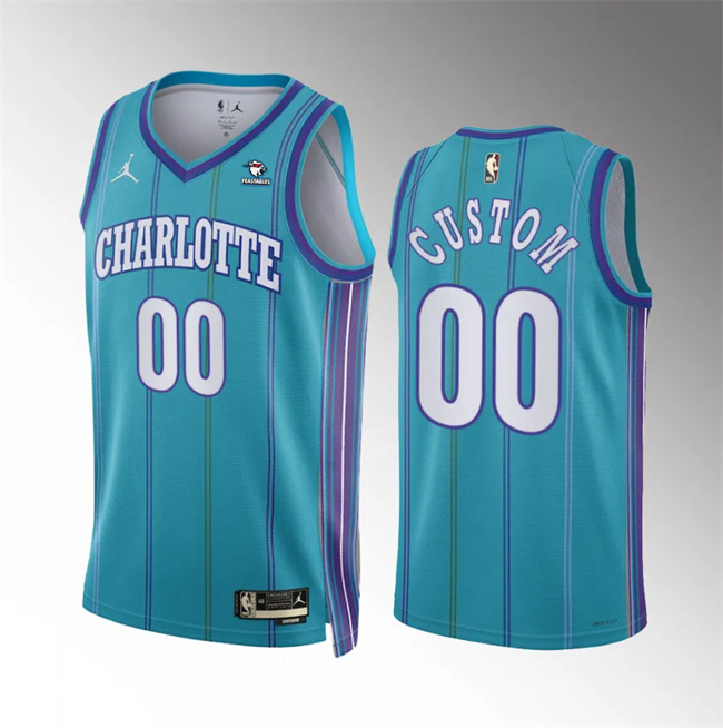 Men's Charlotte Hornets Active Player Custom Teal 2023/24 Classic Edition Stitched Basketball Jersey