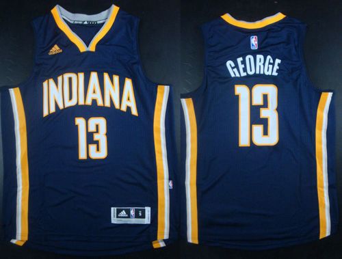 Revolution 30 Pacers #13 Paul George Navy Blue Stitched NBA Jersey