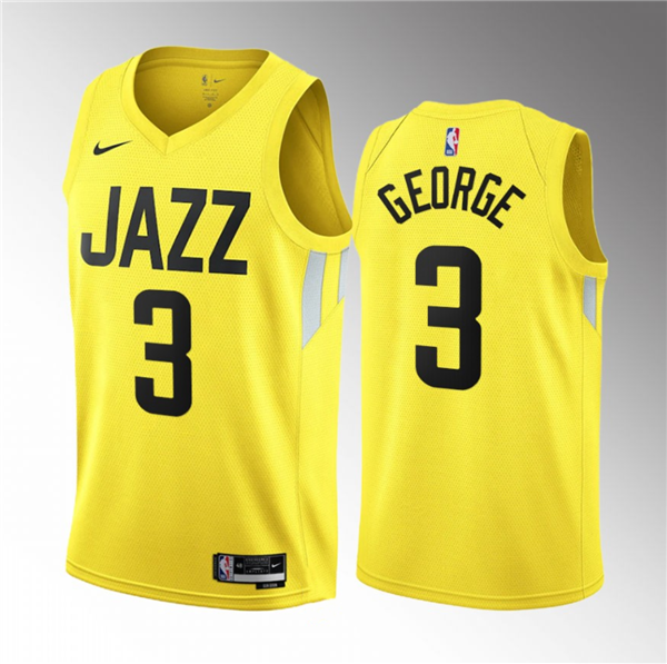 Men's Utah Jazz #3 Keyonte George Yellow 2023 Draft Association Edition Stitched Basketball Jersey