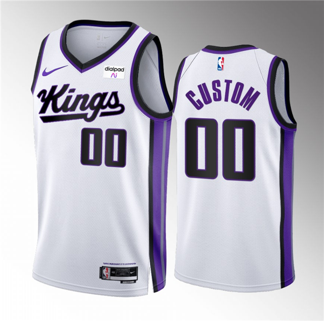 Men's Sacramento Kings Active Player Custom White 2023/24 Association Edition Swingman Stitched Basketball Jersey