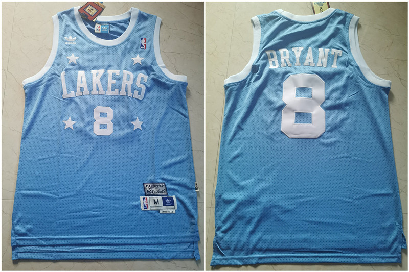 Men's Los Angeles Lakers #8 Kobe Bryant Classics Light Blue Throwback Stitched Jersey