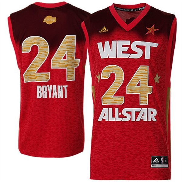 2012 All Star Lakers #24 Kobe Bryant Red Stitched NBA Jersey