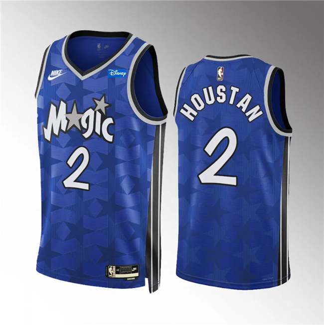 Men's Orlando Magic #2 Caleb Houstan Blue 2023/24 Classic Edition Stitched Basketball Jersey